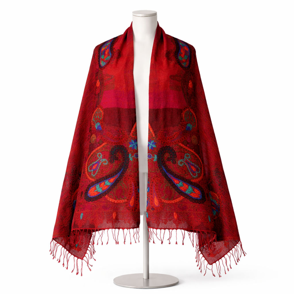 Boiled Wool Embroidery Foulard/Scarf